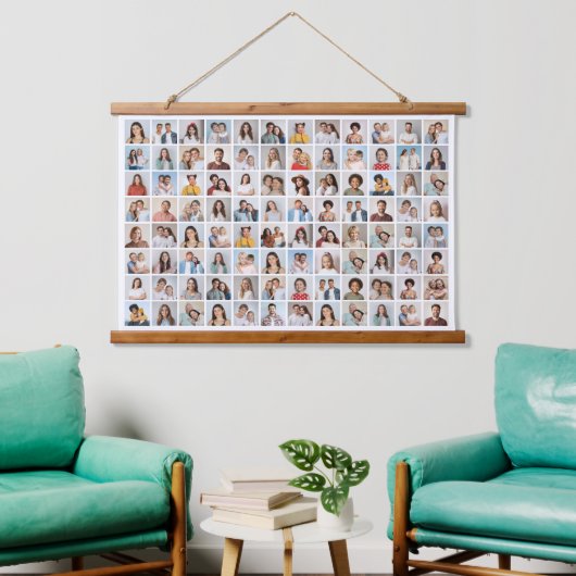 Maak je eigen 96 foto collage hangend wandkleed (Woonkamer)
