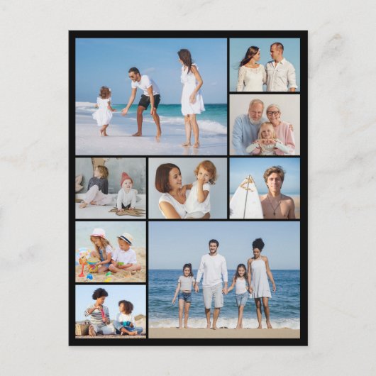 Maak Je Eigen 9 Foto Collage Briefkaart (Voorkant)