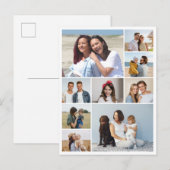 Maak Je Eigen 9 Foto Collage Briefkaart (Voorkant / Achterkant)