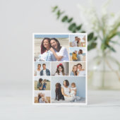 Maak Je Eigen 9 Foto Collage Briefkaart (Staand voorkant)
