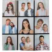 Maak Je Eigen 9 Foto Collage Douchegordijn (Voorkant)