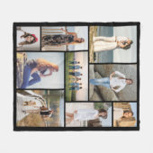 Maak Je Eigen 9 Foto Collage Fleece Deken (Voorkant (Horizontaal))