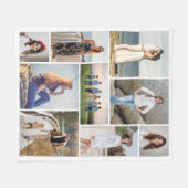Maak Je Eigen 9 Foto Collage Fleece Deken (Voorkant (Horizontaal))