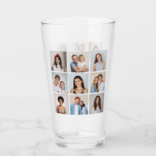 Maak Je Eigen 9 Foto Collage Glas (Voorkant)