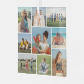 Maak Je Eigen 9 Foto Collage Glas Ornament (Voorkant links)
