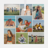 Maak Je Eigen 9 Foto Collage Glas Ornament (Achterkant)