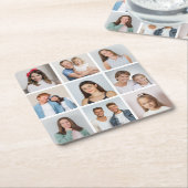 Maak Je Eigen 9 Foto Collage Kartonnen Onderzetters (Schuin)