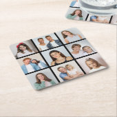 Maak Je Eigen 9 Foto Collage Kartonnen Onderzetters (Schuin)