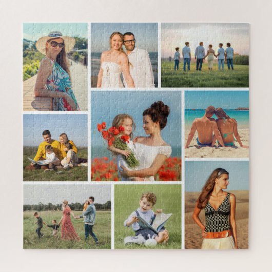 Maak je eigen 9 foto collage legpuzzel (Verticaal)