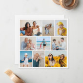 Maak Je Eigen 9 Foto Collage Notitiekaartje (Voorkant / Achterkant in situ)