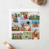 Maak Je Eigen 9 Foto Collage Notitiekaartje (Voorkant / Achterkant in situ)