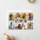 Maak Je Eigen 9 Foto Collage Notitiekaartje (Voorkant / Achterkant in situ)