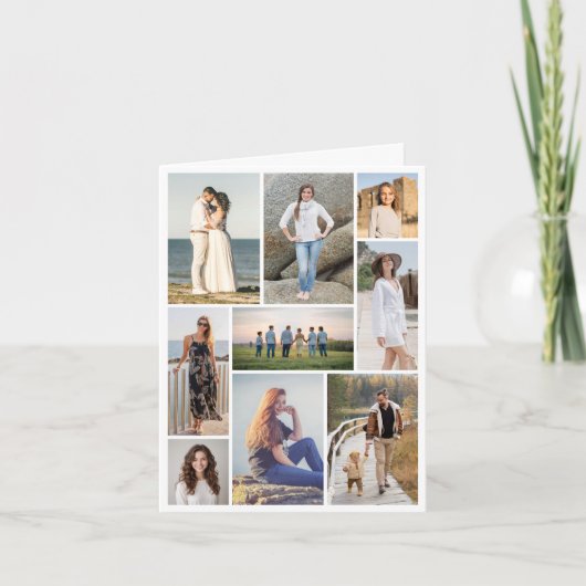 Maak Je Eigen 9 Foto Collage Notitiekaartje (Voorkant)