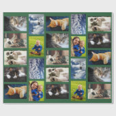 Maak je eigen 9 foto collage op groen cadeaupapier (Vlak)