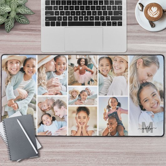 Maak je eigen 9 foto collage op maat bureaumat