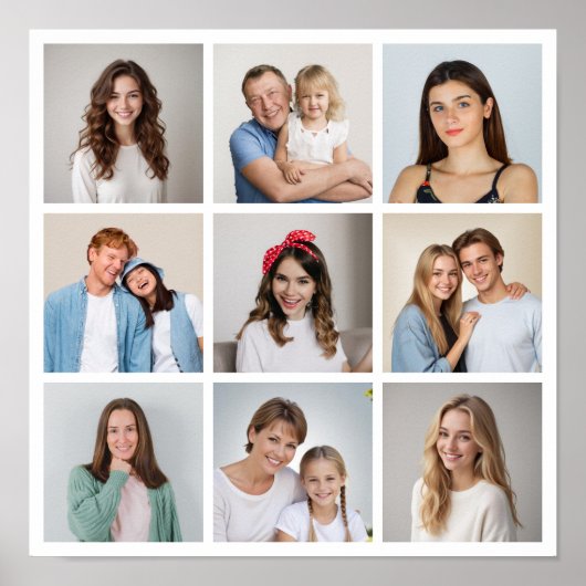 Maak Je Eigen 9 Foto Collage Poster (Voorkant)