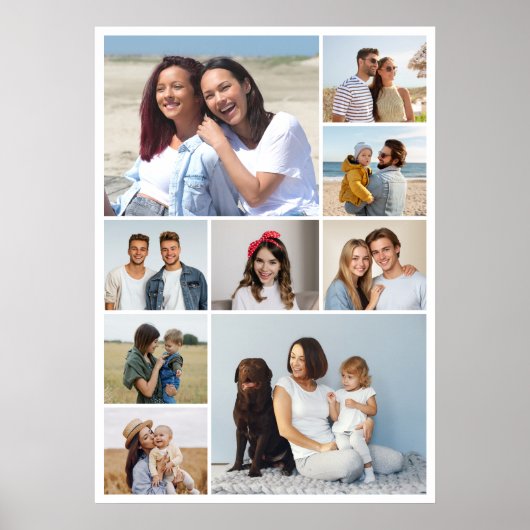 Maak Je Eigen 9 Foto Collage Poster (Voorkant)