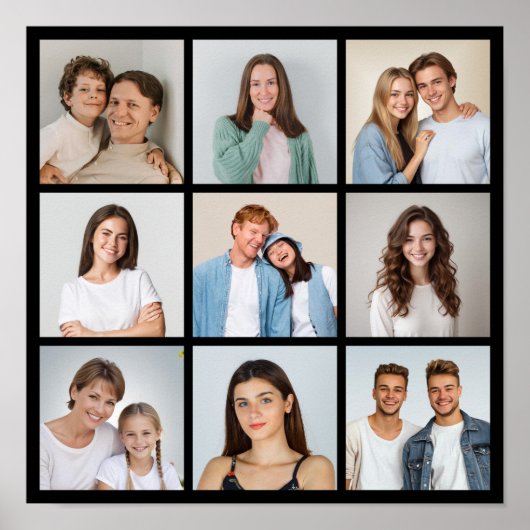 Maak Je Eigen 9 Foto Collage Poster (Voorkant)