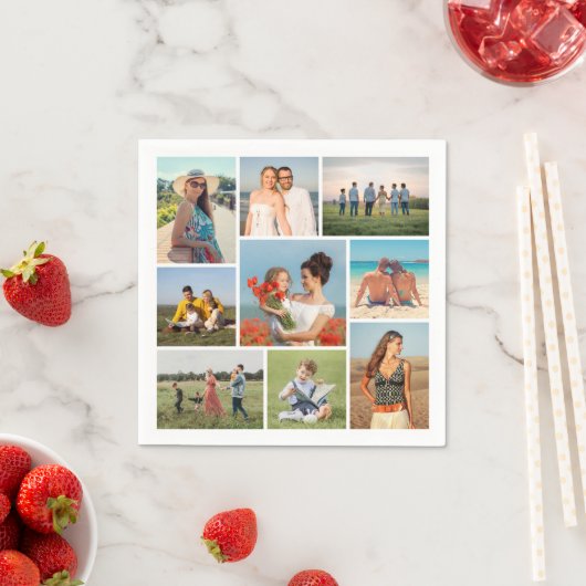 Maak Je Eigen 9 Foto Collage Servet (Insitu)