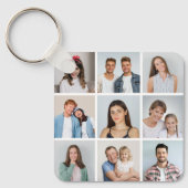 Maak Je Eigen 9 Foto Collage Sleutelhanger (Voorkant)