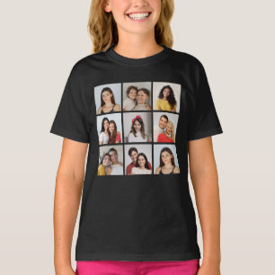 Maak Je Eigen 9 Foto Collage T-shirt