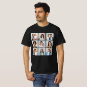 Maak Je Eigen 9 Foto Collage T-shirt (Voorkant volledig)