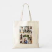Maak Je Eigen 9 Foto Collage Tote Bag (Achterkant)