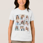Maak Je Eigen 9 Foto Collage Tri-Blend Shirt (Voorkant)