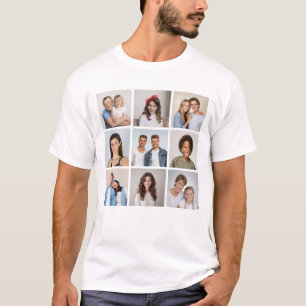 Maak je eigen 9 foto collage Unisex T-shirt