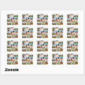 Maak Je Eigen 9 Foto Collage Vierkante Sticker (Vel)