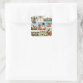 Maak Je Eigen 9 Foto Collage Vierkante Sticker (Tas)