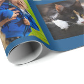 Maak je eigen 9 fotocollage op blauw cadeaupapier (Rol Hoek)