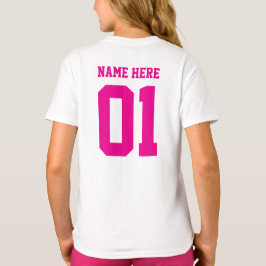MAAK-JE-EIGEN Aangepast ontwerp Meisjes Team Numme T-shirt