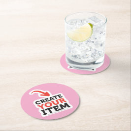 MAAK-JE-EIGEN Aangepast ontwerp uploaden vrijgezel Ronde Kartonnen Onderzetter