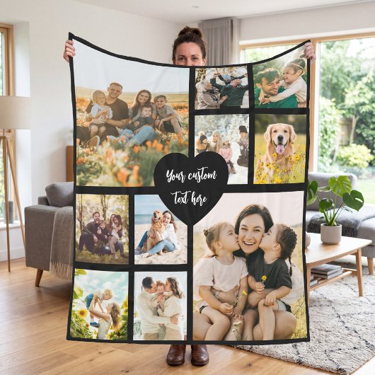 Maak Je Eigen Aangepaste 10 Foto Collage Fleece Deken