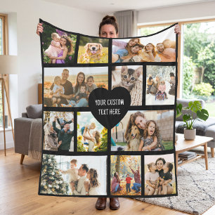Maak Je Eigen Aangepaste 12 Foto Collage Fleece Deken