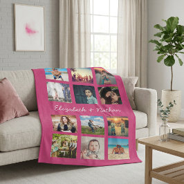Maak Je Eigen Aangepaste 12 Foto Collage Instagram Fleece Deken