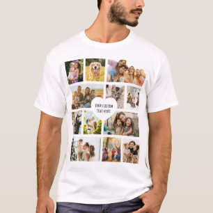Maak Je Eigen Aangepaste 12 Foto Collage T-shirt
