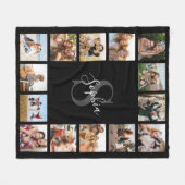 Maak Je Eigen Aangepaste 14 Foto Collage Monogram Fleece Deken (Voorkant (Horizontaal))