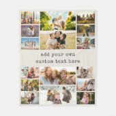 Maak Je Eigen Aangepaste 16 Foto Collage Fleece Deken (Voorkant)