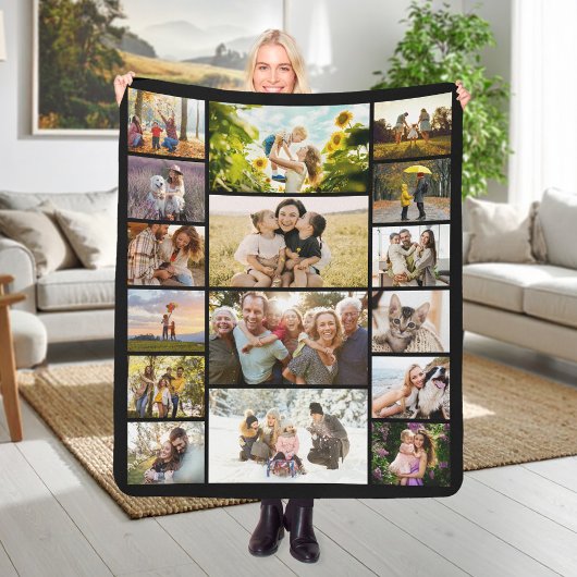 Maak Je Eigen Aangepaste 16 Foto Collage Sherpa Deken