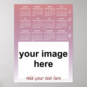 Maak je eigen aangepaste 2016 foto kalender poster