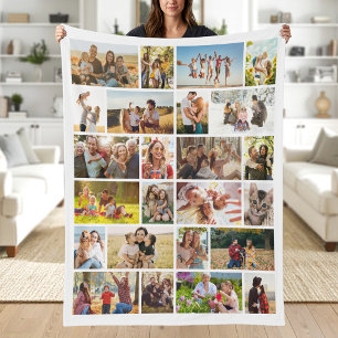 Maak Je Eigen Aangepaste 24 Foto Collage Fleece Deken