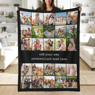 Maak Je Eigen Aangepaste 25 Foto Collage Fleece Deken