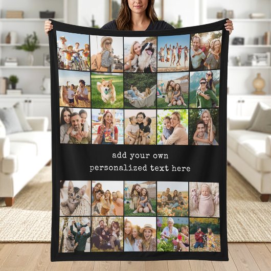 Maak Je Eigen Aangepaste 25 Foto Collage Fleece Deken