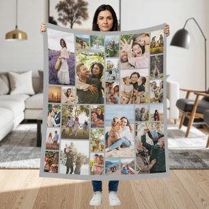 Maak Je Eigen Aangepaste 28 Foto Collage Fleece Deken