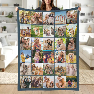 Maak Je Eigen Aangepaste 30 Foto Collage Fleece Deken
