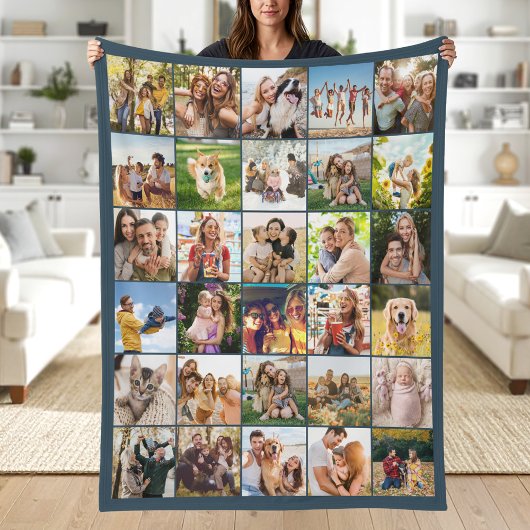 Maak Je Eigen Aangepaste 30 Foto Collage Fleece Deken