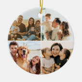 Maak Je Eigen Aangepaste 4 Foto Collage Keramisch Ornament (Voorkant)