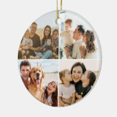 Maak Je Eigen Aangepaste 4 Foto Collage Keramisch Ornament (Links)